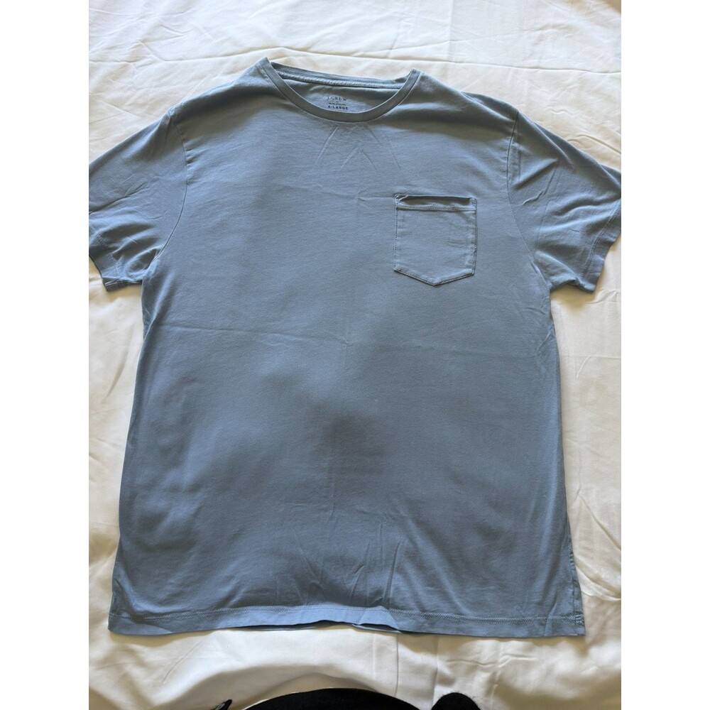 J.Crew Shirt Pocket Tee Slim Washed Men's Size L Cotton Blend Light Blue